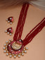 Gold-Plated Kundan-Studded & Pearl-Beads Jewellery Set