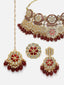 Gold-Plated Kundan Stone-Studded & Pearl Beaded Jewellery Set