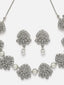 Silver-Plated Stone Studded Jewellery Set