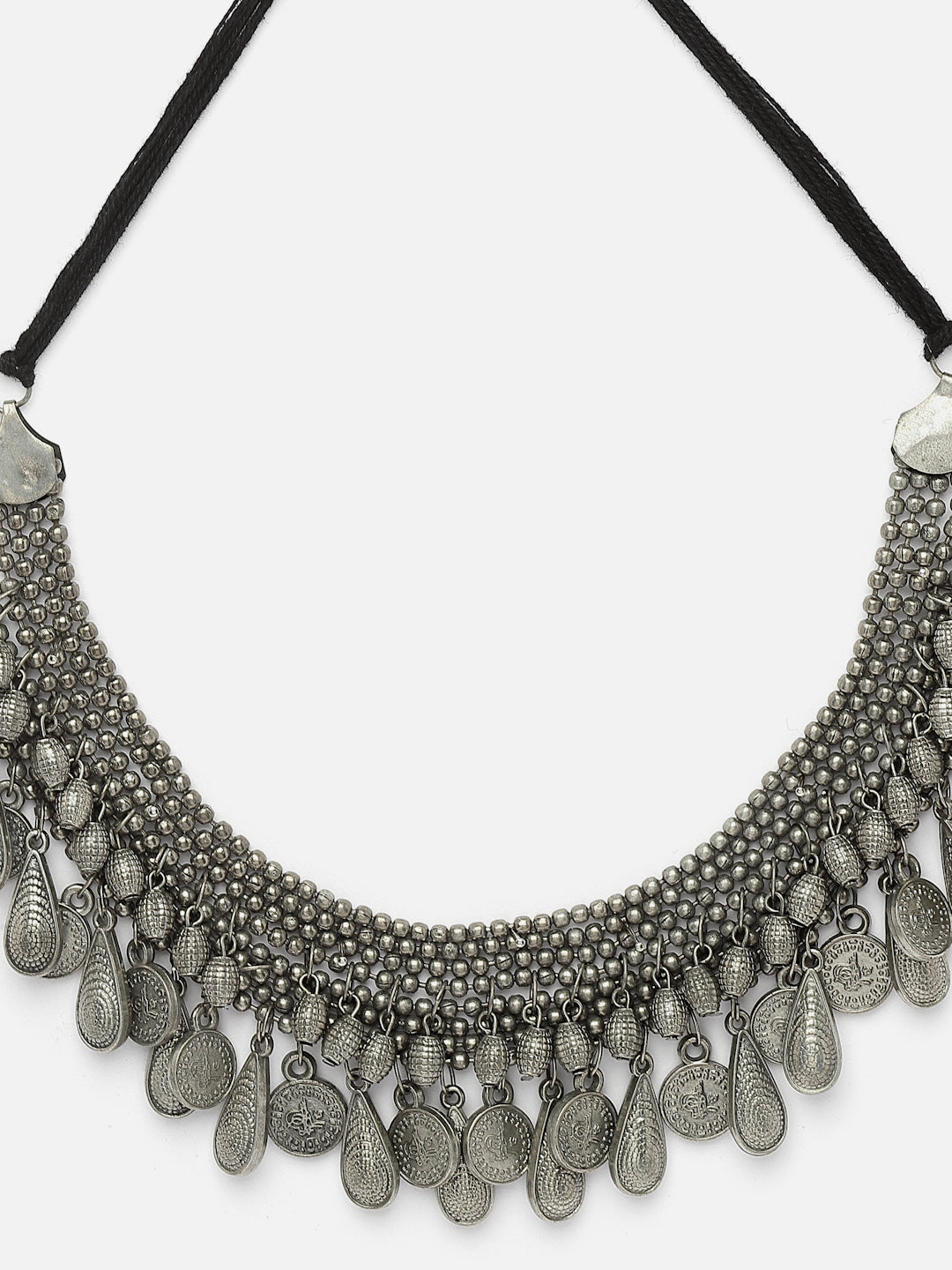 Silver-Plated Oxidised Necklace