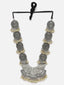 Silver-Plated Beaded Circular Shaped Oxidised Necklace