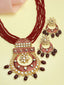 Gold-Plated Stone-Studded & Beaded Jewellery Set