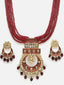 Gold-Plated Stone-Studded & Beaded Jewellery Set