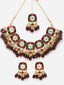 Gold Plated Kundan Studded & Beaded Necklace With Earings and Maang Tika