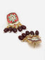 Gold Plated Kundan Studded & Beaded Necklace With Earings and Maang Tika