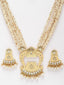 Gold Plated Stone Studded & Pearl Beaded Jewellery Set