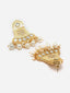 Gold Plated Stone Studded & Pearl Beaded Jewellery Set