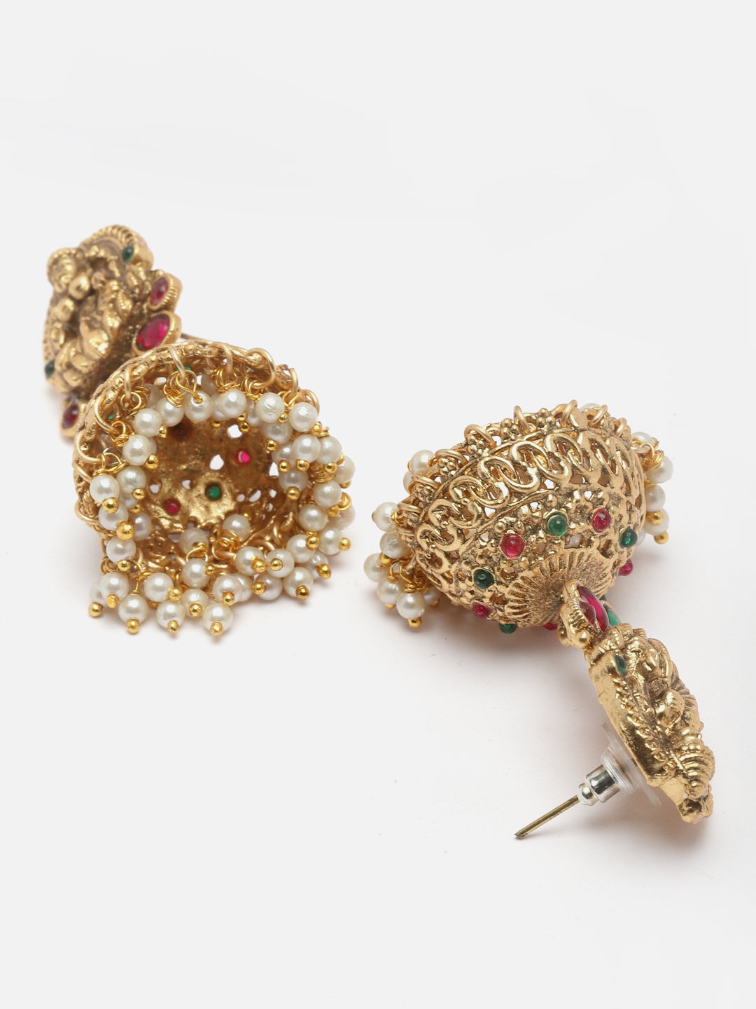 Gold-Plated Kundan Studded & Pearls Beaded Jewellery Set