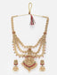 Gold-Plated Kundan Studded & Pearls Beaded Jewellery Set