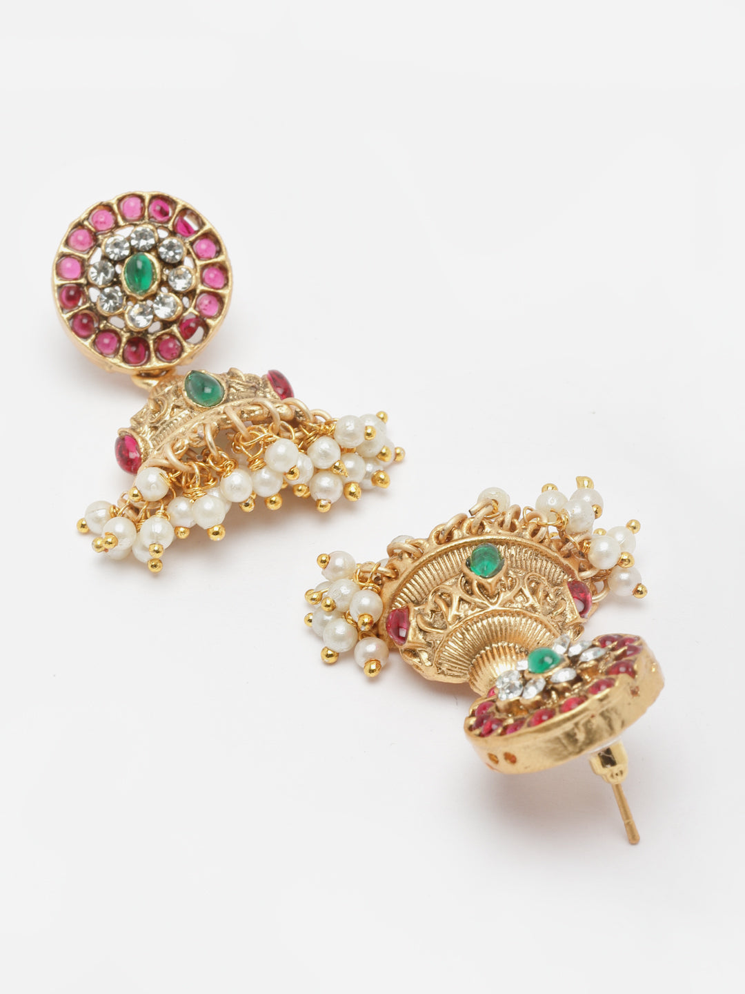 Gold-Plated Kundan-Studded & Beaded Jewellery Set