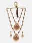 Gold-Plated Stones Studded & Beaded Jewellery Set