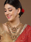 Gold-Plated Stone-Studded & Beaded Jewellery Set