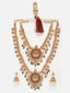 Gold-Plated Stone-Studded & Beaded Jewellery Set