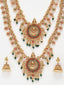 Gold-Plated Stone-Studded & Beaded Jewellery Set