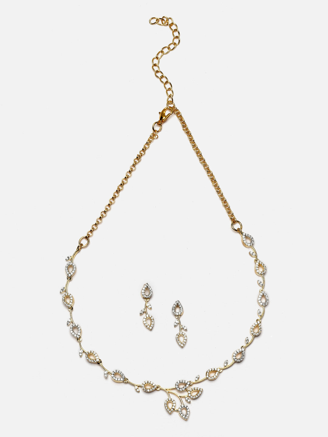 Gold-Plated Stone Studded Jewellery Set