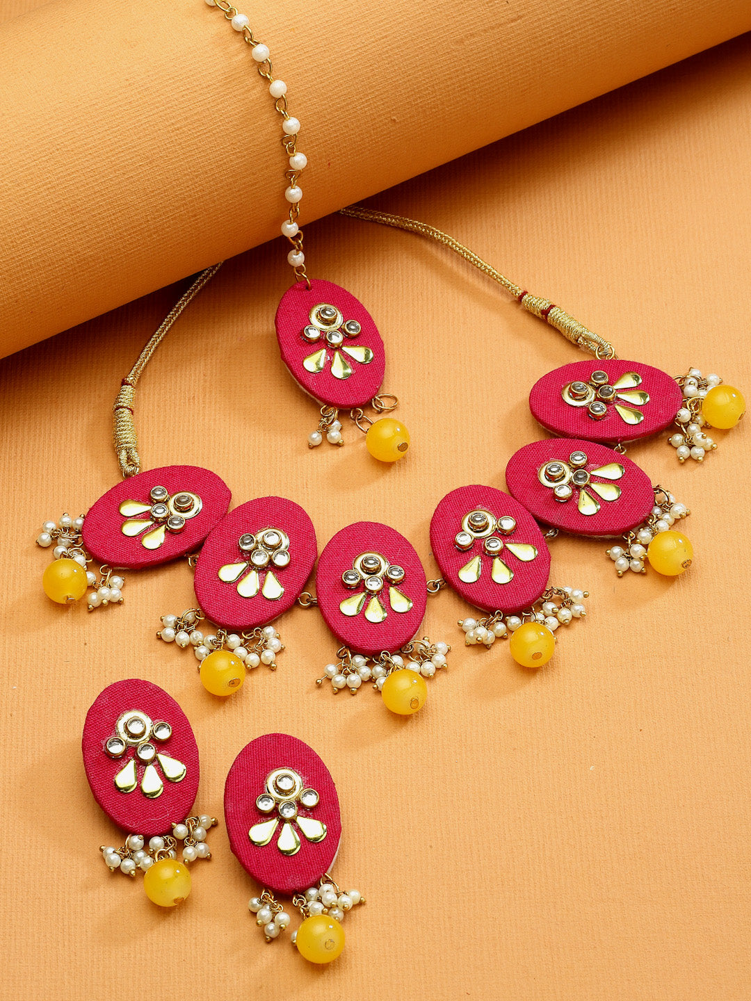 Gold-Plated Stone-Studded Jewellery Set