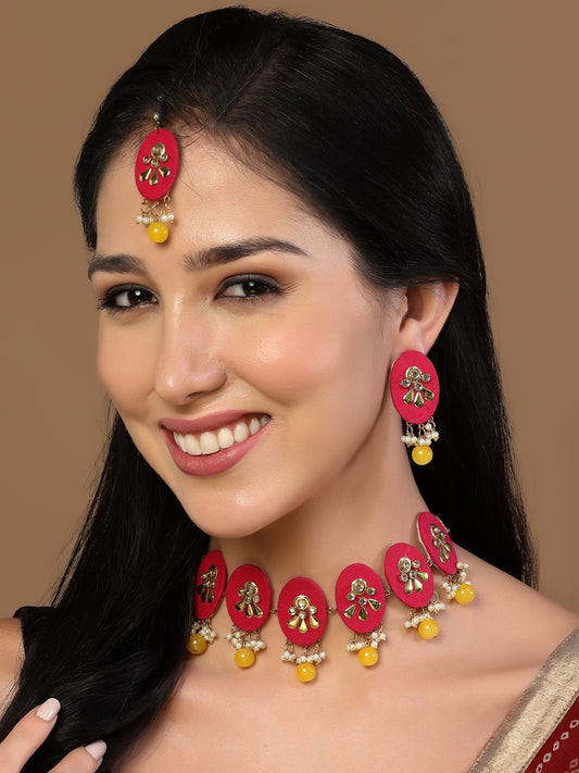 Gold-Plated Stone-Studded Jewellery Set