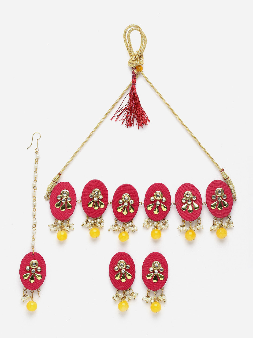 Gold-Plated Stone-Studded Jewellery Set