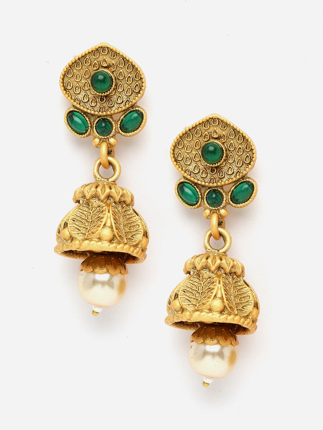 Gold Plated Artificial Stones and Beads Jewellery Set