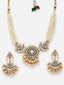 Gold Plated Artificial Stones and Beads Studded 2-in-1 Reversible Jewellery Set