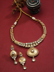 Gold-Plated Stone-Studded Jewellery Set