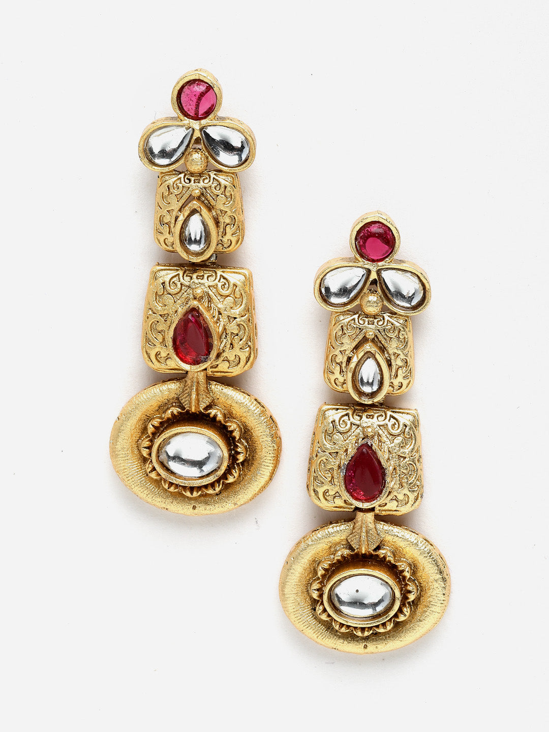 Gold-Plated Stone Studded Jewellery Set