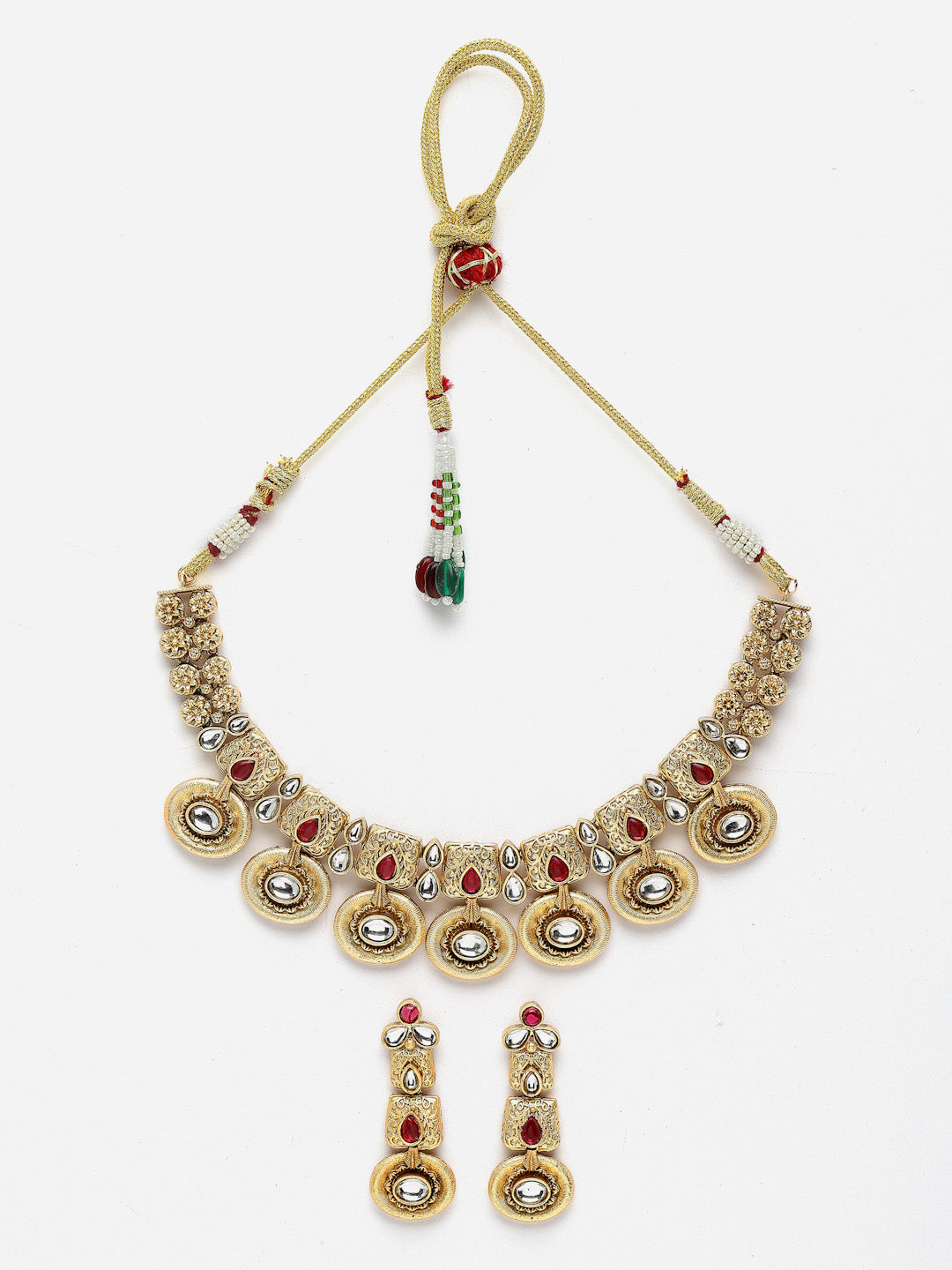 Gold-Plated Stone Studded Jewellery Set