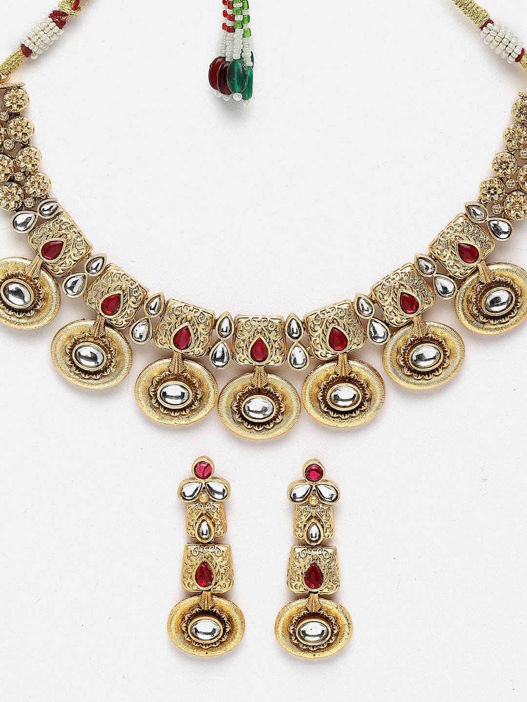 Gold-Plated Stone Studded Jewellery Set