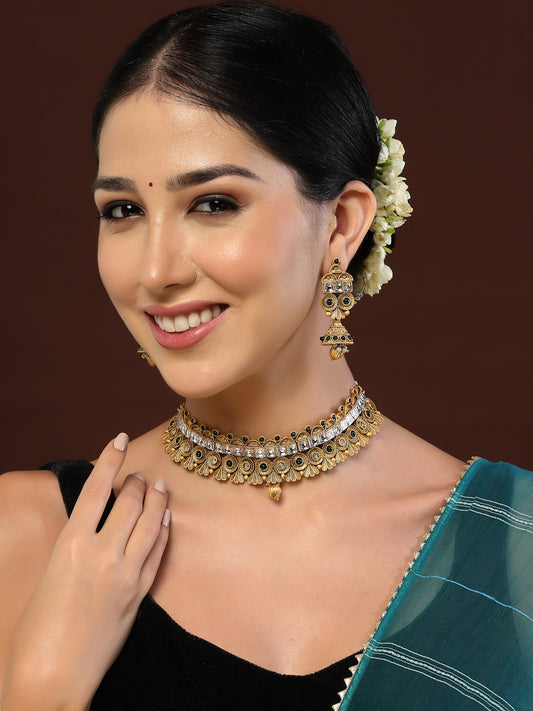 Gold-Plated Kundan-Studded Jewellery Set