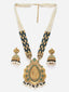 Gold-Plated Stone-Studded & Beaded Jewellery Set