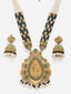 Gold-Plated Stone-Studded & Beaded Jewellery Set