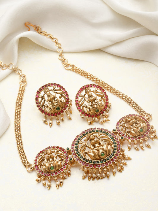 Gold-Plated Kundan Studded Jewellery Set