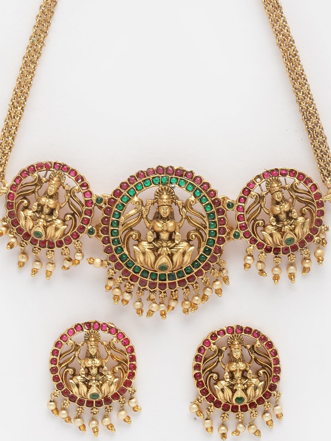 Gold-Plated Kundan Studded Jewellery Set