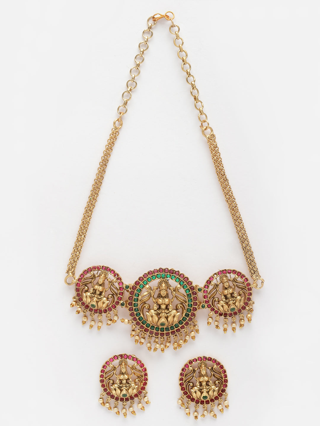 Gold-Plated Kundan Studded Jewellery Set