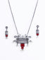 Silver Plated Stone-Studded & Beaded Jewellery Set