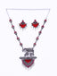 Silver Plated Stones Studded & Beaded Jewellery Set