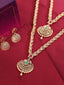 Gold-Plated Stone-Studded & Beaded Jewellery Set