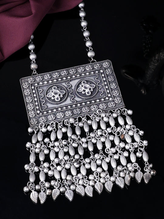 Silver-Plated Oxidised Necklace