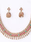 Gold Plated Stones Studded & Beaded Jewellery Set