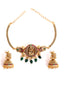 Gold-Plated Stone-Studded & Beaded Temple Jewellery Set