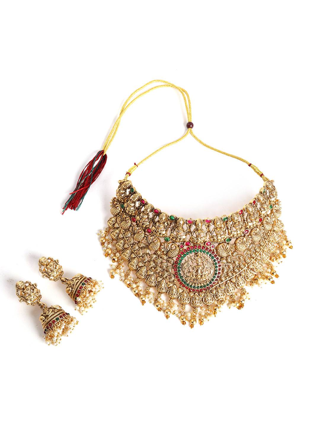 Gold-Plated Stones Studded Jewellery Set