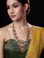 Gold Plated Stones Studded & Beaded Jewellery Set