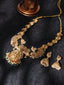 Gold-Plated Stone-Studded & Beaded Jewellery Set