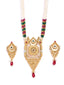 Gold-Plated Stone-Studded & Beaded Jewellery Set