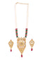 Gold-Plated Stone-Studded & Beaded Jewellery Set