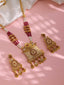 Gold-Plated Stone-Studded & Beaded Jewellery Set