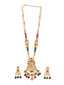Gold-Plated Stone-Studded & Beaded Jewellery Set