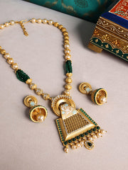 Gold-Plated Stone-Studded Jewellery Set