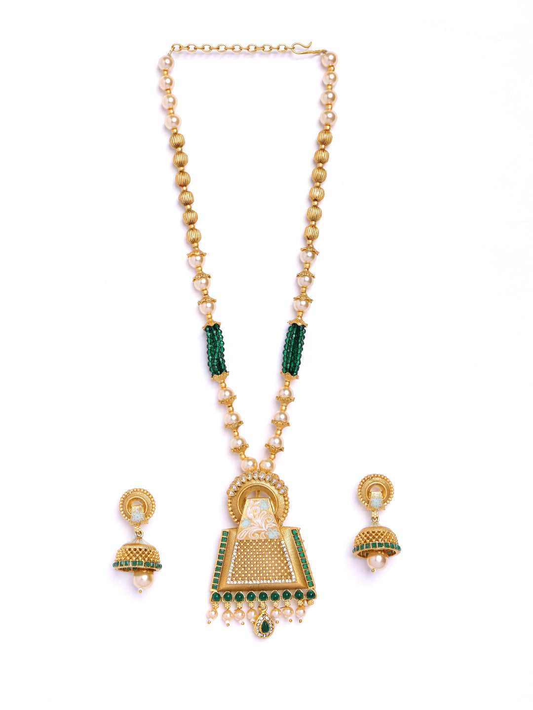 Gold-Plated Stone-Studded Jewellery Set