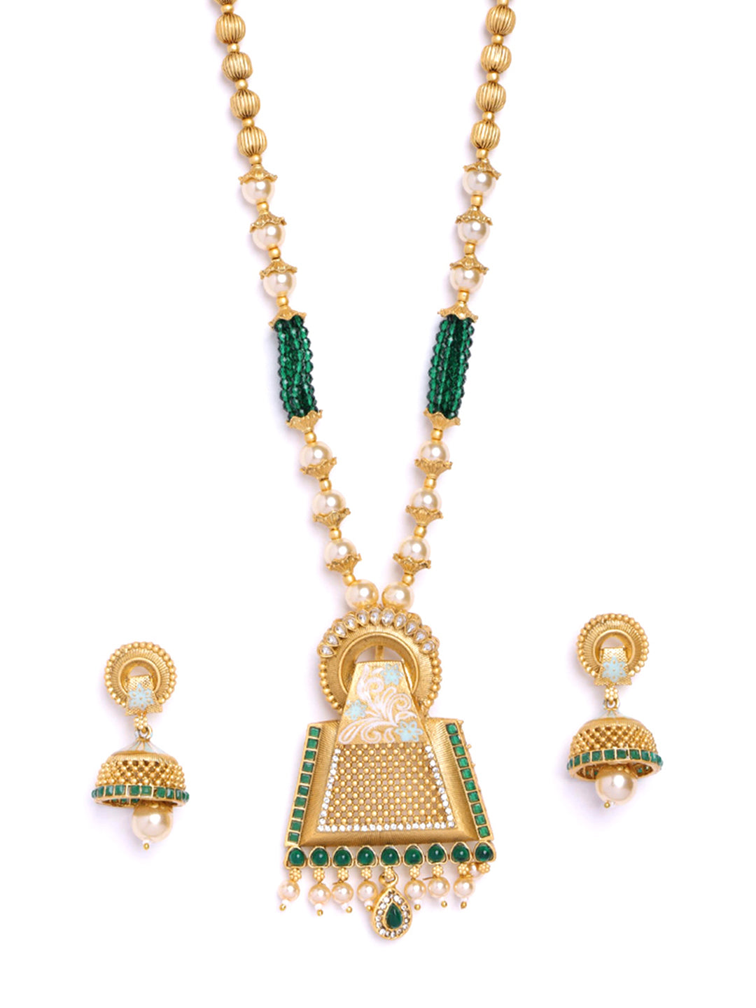 Gold-Plated Stone-Studded Jewellery Set